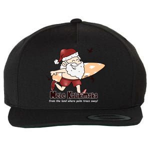 Mele Kalikimaka Santa Claus Surfing Palm Trees Christmas Wool Snapback Cap