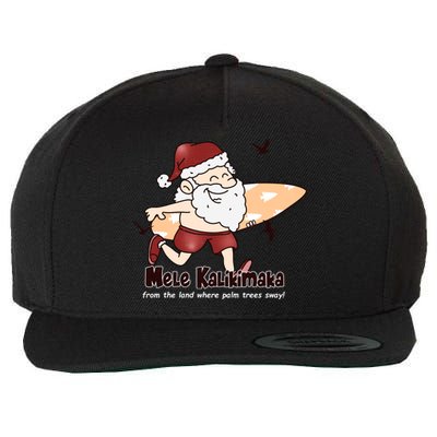 Mele Kalikimaka Santa Claus Surfing Palm Trees Christmas Wool Snapback Cap