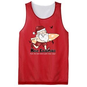 Mele Kalikimaka Santa Claus Surfing Palm Trees Christmas Mesh Reversible Basketball Jersey Tank