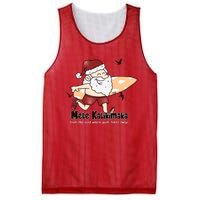 Mele Kalikimaka Santa Claus Surfing Palm Trees Christmas Mesh Reversible Basketball Jersey Tank