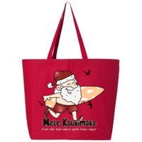 Mele Kalikimaka Santa Claus Surfing Palm Trees Christmas 25L Jumbo Tote