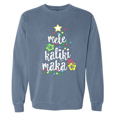 Mele Kalikimaka Shirt For Women Hawaiian Hawaii Christmas Garment-Dyed Sweatshirt