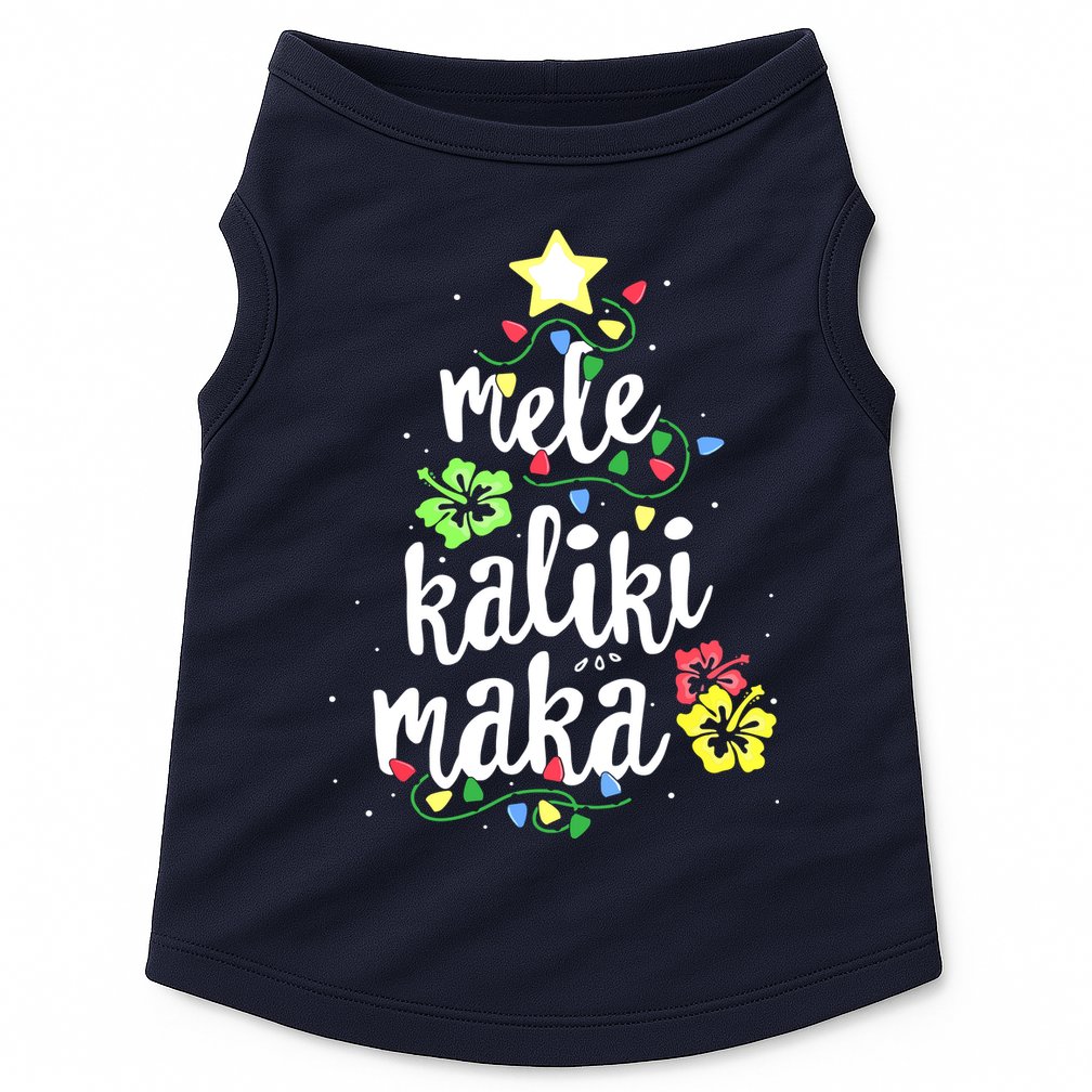 Mele Kalikimaka Shirt For Women Hawaiian Hawaii Christmas Doggie Tank