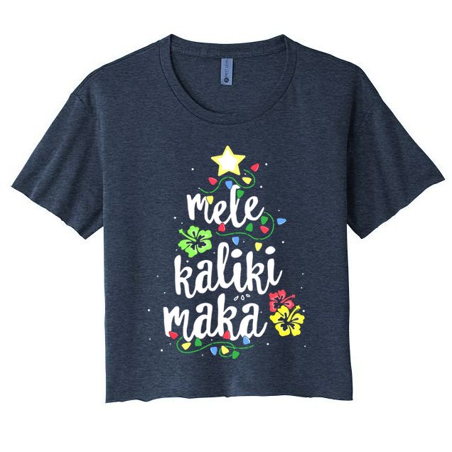 Mele Kalikimaka Shirt For Women Hawaiian Hawaii Christmas Crop Top
