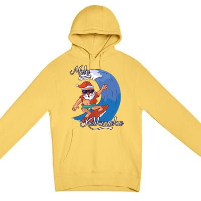 Mele Kalikimaka Surfing Papa Mele Father Christmas Cute Gift Premium Pullover Hoodie