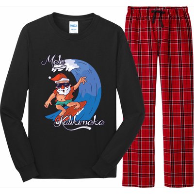 Mele Kalikimaka Surfing Papa Mele Father Christmas Cute Gift Long Sleeve Pajama Set