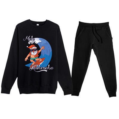 Mele Kalikimaka Surfing Papa Mele Father Christmas Cute Gift Premium Crewneck Sweatsuit Set