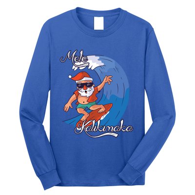 Mele Kalikimaka Surfing Papa Mele Father Christmas Cute Gift Long Sleeve Shirt