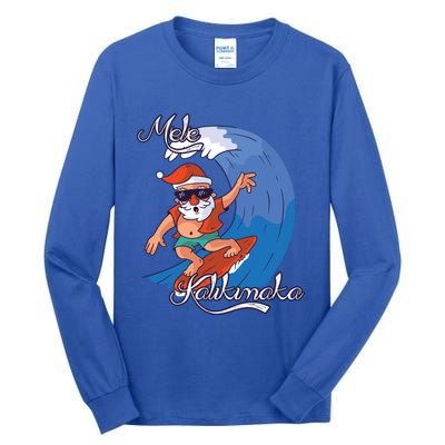 Mele Kalikimaka Surfing Papa Mele Father Christmas Cute Gift Tall Long Sleeve T-Shirt