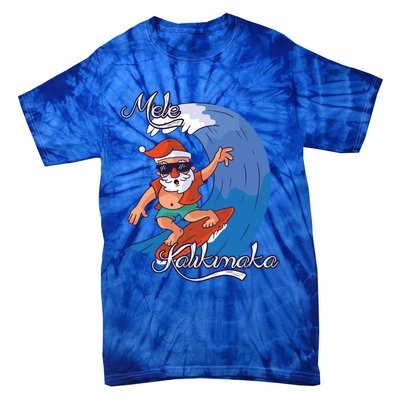 Mele Kalikimaka Surfing Papa Mele Father Christmas Cute Gift Tie-Dye T-Shirt