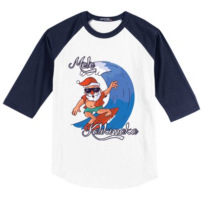 Mele Kalikimaka Surfing Papa Mele Father Christmas Cute Gift Baseball Sleeve Shirt