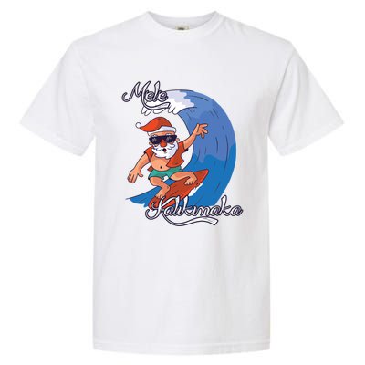 Mele Kalikimaka Surfing Papa Mele Father Christmas Cute Gift Garment-Dyed Heavyweight T-Shirt