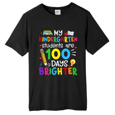 My Kindergarten Students Are 100 Days Brighter 100th Day Cool Gift Tall Fusion ChromaSoft Performance T-Shirt