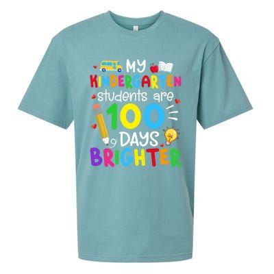 My Kindergarten Students Are 100 Days Brighter 100th Day Cool Gift Sueded Cloud Jersey T-Shirt