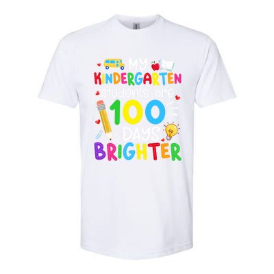 My Kindergarten Students Are 100 Days Brighter 100th Day Cool Gift Softstyle CVC T-Shirt