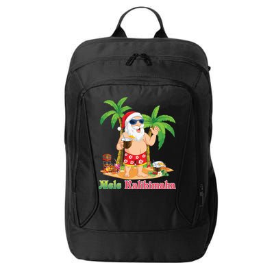 Mele Kalikimaka Santa Surfing Christmas Surf In July Merry City Backpack