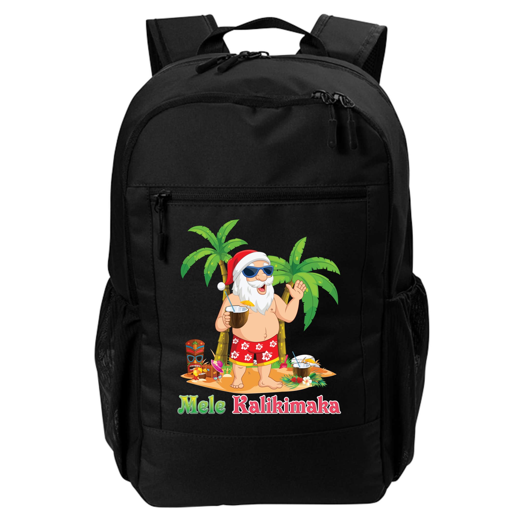 Mele Kalikimaka Santa Surfing Christmas Surf In July Merry Backpack