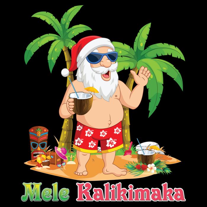 Mele Kalikimaka Santa Surfing Christmas Surf In July Merry Backpack