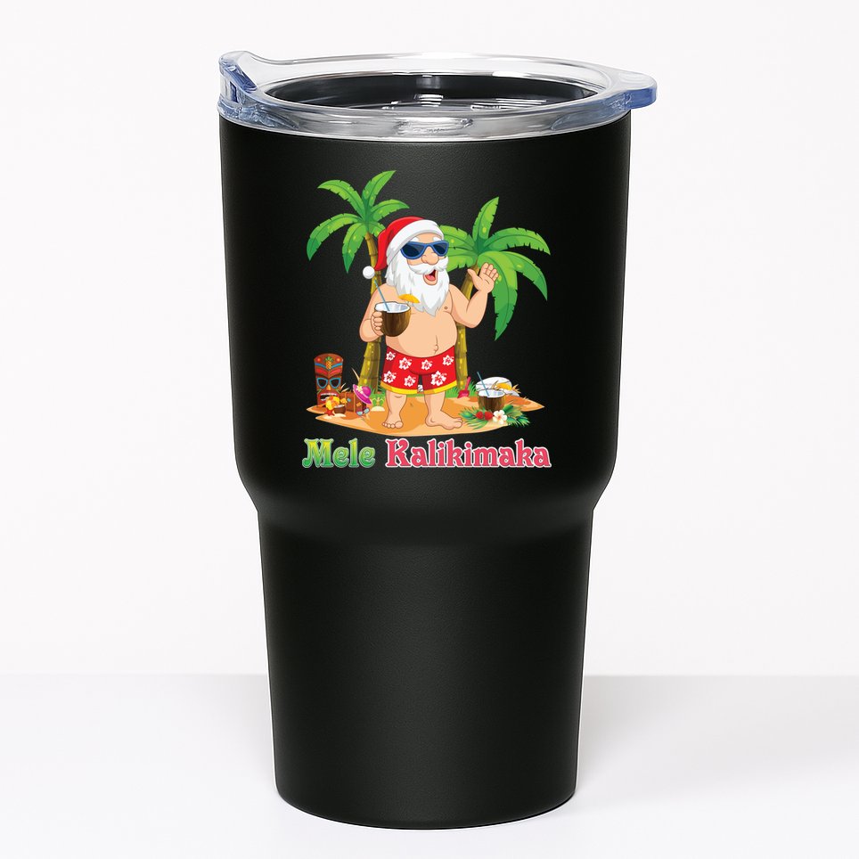 Mele Kalikimaka Santa Surfing Christmas Surf In July Merry Tumbler