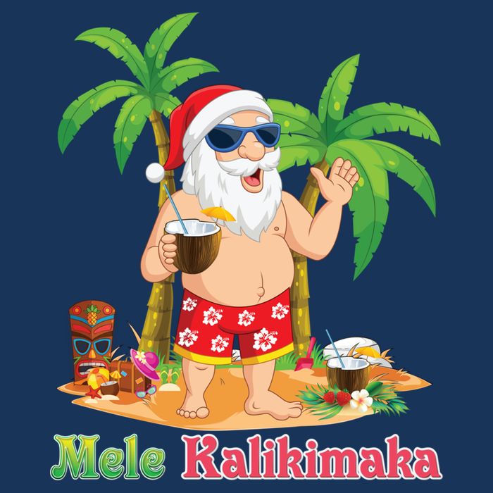 Mele Kalikimaka Santa Surfing Christmas Surf In July Merry Cooling Performance Crew T-Shirt