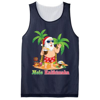 Mele Kalikimaka Santa Surfing Christmas Surf In July Merry Mesh Reversible Basketball Jersey Tank