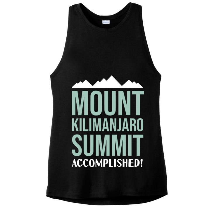 Mount Kilijaro Summit Accomplished Hiking Meaningful Gift Ladies PosiCharge Tri-Blend Wicking Tank