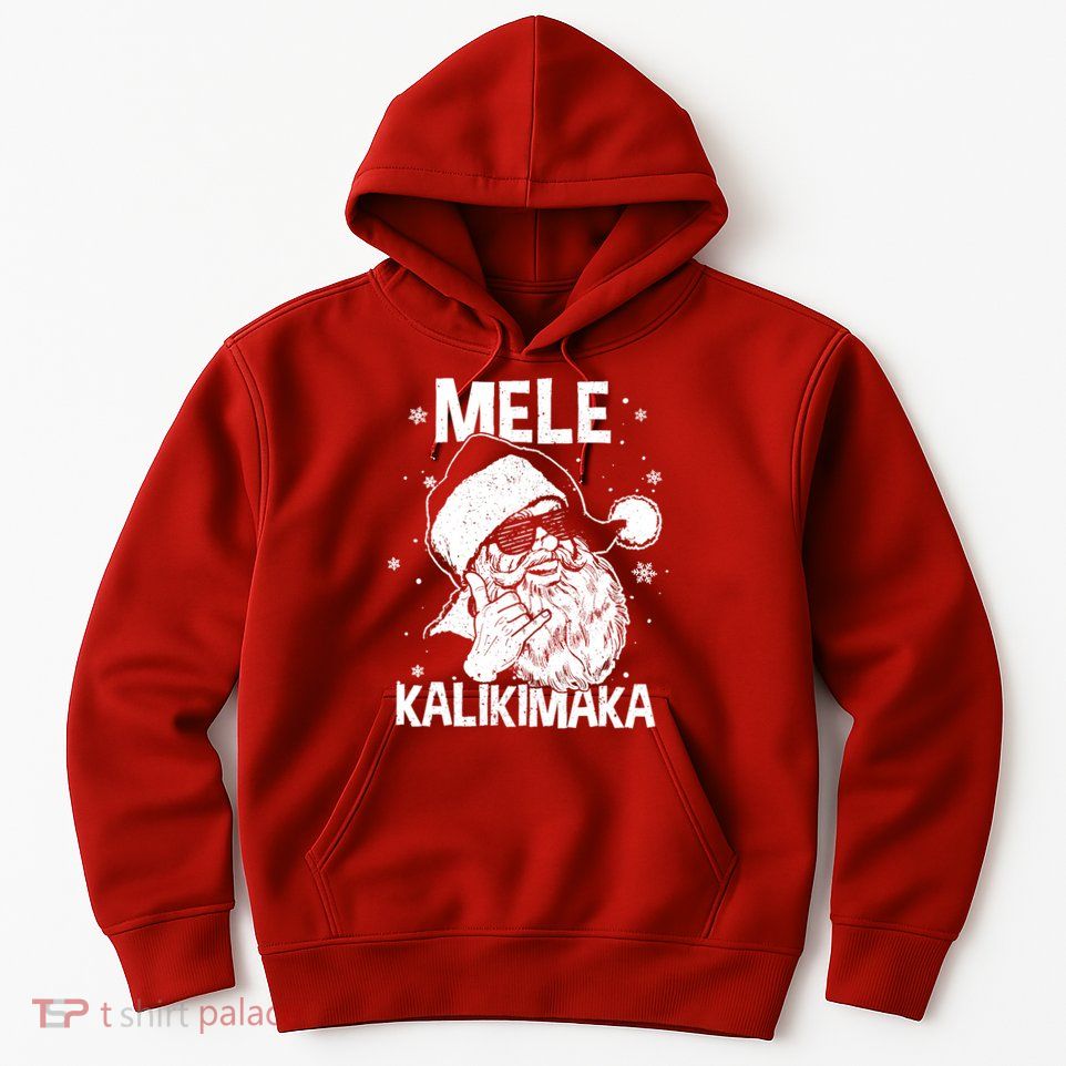 Mele Kalikimaka Santa Claus Shaka Hawaiian Christmas Hawaii Hoodie