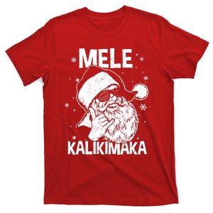 Mele Kalikimaka Santa Claus Shaka Hawaiian Christmas Hawaii T-Shirt