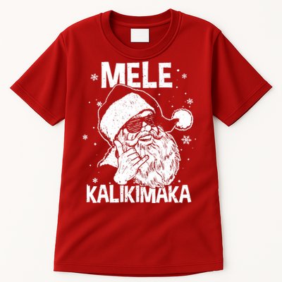 Mele Kalikimaka Santa Claus Shaka Hawaiian Christmas Hawaii Tall T-Shirt