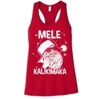Mele Kalikimaka Santa Claus Shaka Hawaiian Christmas Hawaii Womens Tank Top