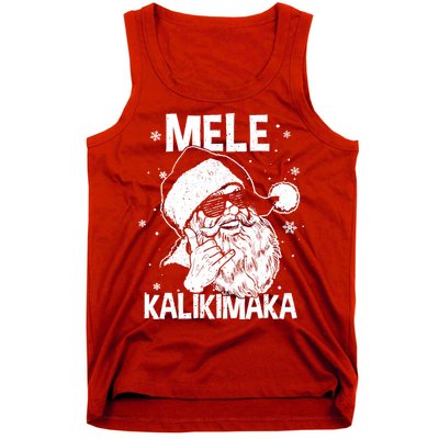 Mele Kalikimaka Santa Claus Shaka Hawaiian Christmas Hawaii Tank Top