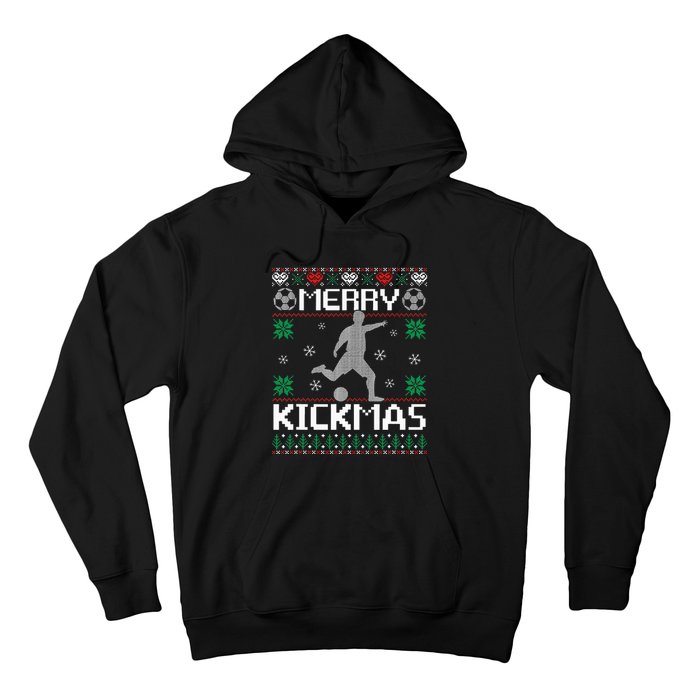 Merry Kickmas Soccer Player Sports Ugly Christmas Sweater Hoodie