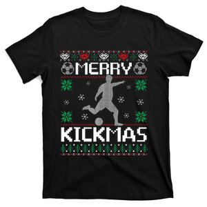 Merry Kickmas Soccer Player Sports Ugly Christmas Sweater T-Shirt