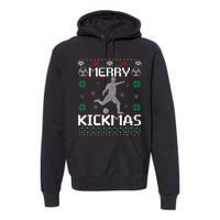 Merry Kickmas Soccer Player Sports Ugly Christmas Sweater Premium Hoodie