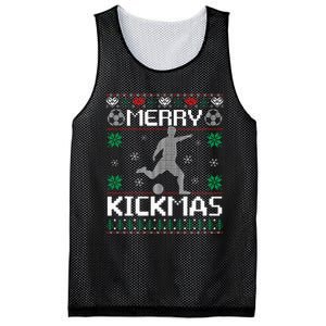 Merry Kickmas Soccer Player Sports Ugly Christmas Sweater Mesh Reversible Basketball Jersey Tank