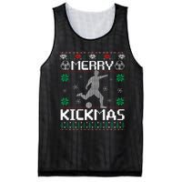 Merry Kickmas Soccer Player Sports Ugly Christmas Sweater Mesh Reversible Basketball Jersey Tank