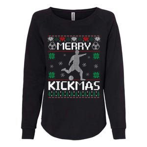 Merry Kickmas Soccer Player Sports Ugly Christmas Sweater Womens California Wash Sweatshirt