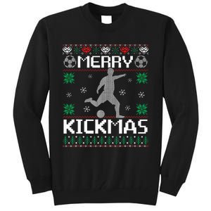 Merry Kickmas Soccer Player Sports Ugly Christmas Sweater Tall Sweatshirt