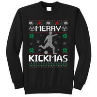 Merry Kickmas Soccer Player Sports Ugly Christmas Sweater Tall Sweatshirt