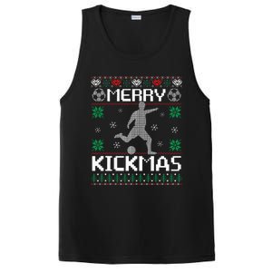 Merry Kickmas Soccer Player Sports Ugly Christmas Sweater PosiCharge Competitor Tank