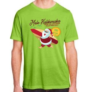 Mele Kalikimaka Surfer Santa Claus Adult ChromaSoft Performance T-Shirt