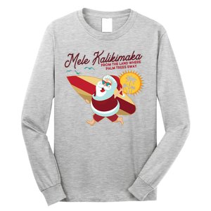 Mele Kalikimaka Surfer Santa Claus Long Sleeve Shirt