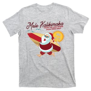 Mele Kalikimaka Surfer Santa Claus T-Shirt