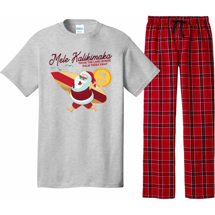 Mele Kalikimaka Surfer Santa Claus Pajama Set