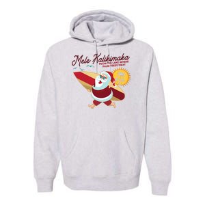 Mele Kalikimaka Surfer Santa Claus Premium Hoodie