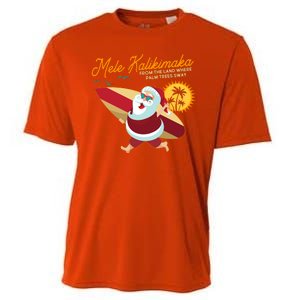 Mele Kalikimaka Surfer Santa Claus Cooling Performance Crew T-Shirt