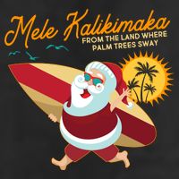 Mele Kalikimaka Surfer Santa Claus 7 Panel Mesh Trucker Snapback Hat