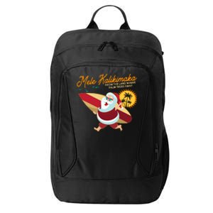 Mele Kalikimaka Surfer Santa Claus City Backpack