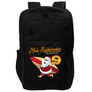 Mele Kalikimaka Surfer Santa Claus Impact Tech Backpack