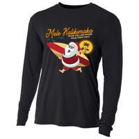 Mele Kalikimaka Surfer Santa Claus Cooling Performance Long Sleeve Crew